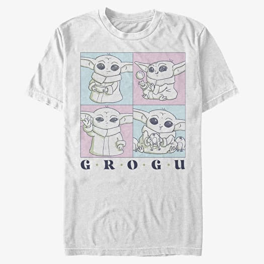 T-särk Merch Star Wars: The Mandalorian - GROGU CUTE BOXUP Unisex T-Shirt White