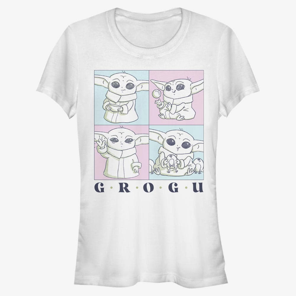 Magliette Merch Star Wars: The Mandalorian - GROGU CUTE BOXUP Women's T-Shirt White