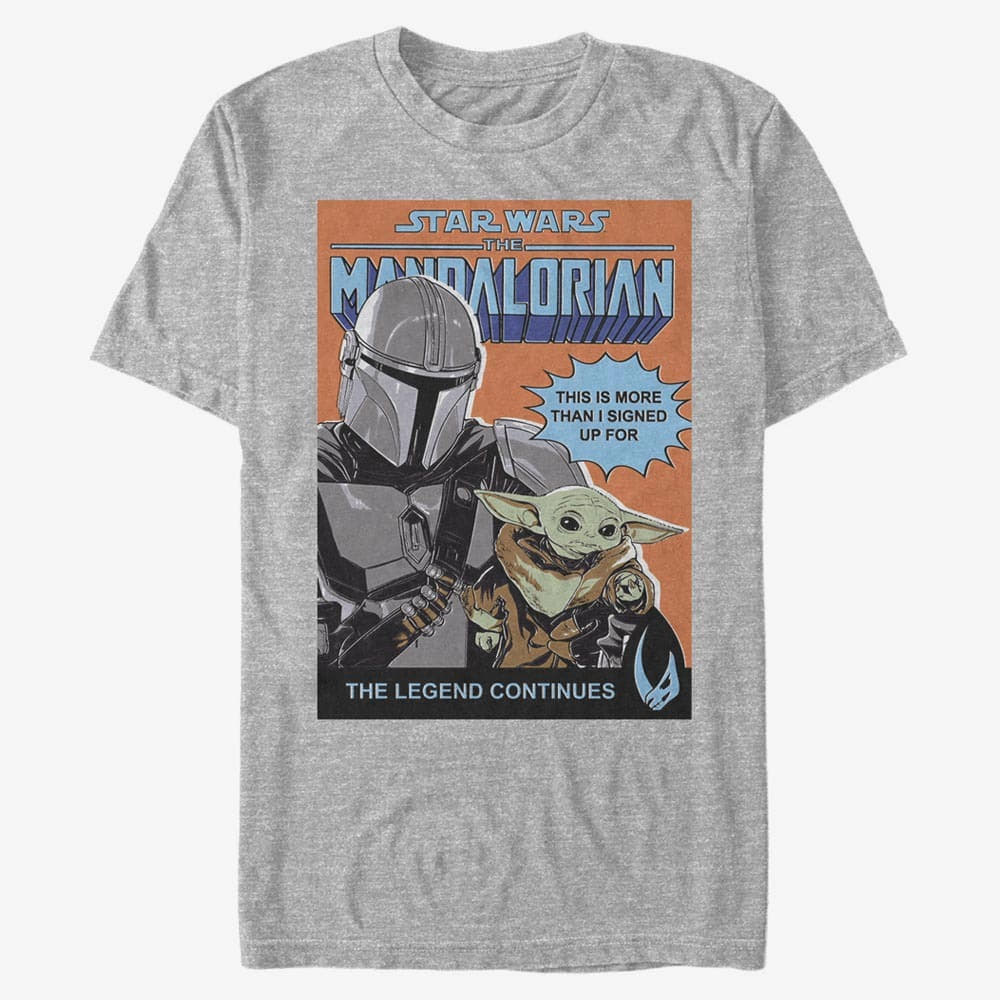 T-Shirts Merch Star Wars: The Mandalorian - Signed Up For Poster Unisex T-Shirt Heather Grey