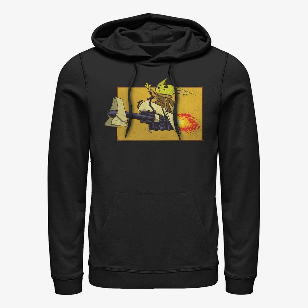 Mikiny Merch Star Wars: The Mandalorian - Speeder Bike Force Unisex Hoodie Black