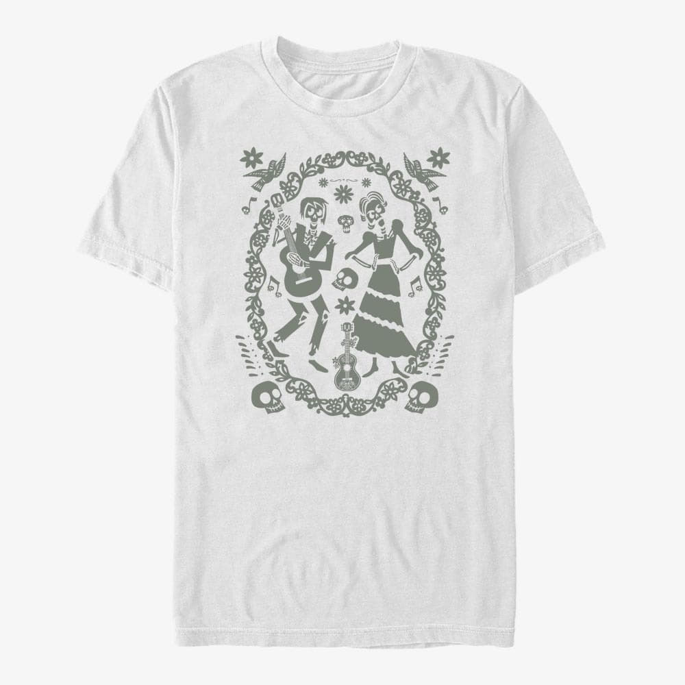 Tričká Merch Pixar Coco - Paper Art Oval Unisex T-Shirt White