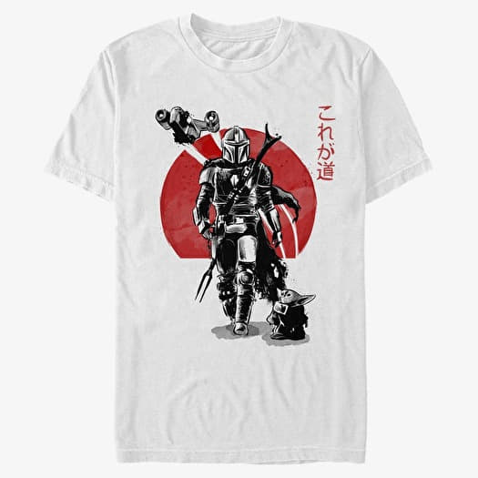 Camiseta Merch Star Wars: The Mandalorian - MANDOLORIAN SUMI INK Unisex T-Shirt White