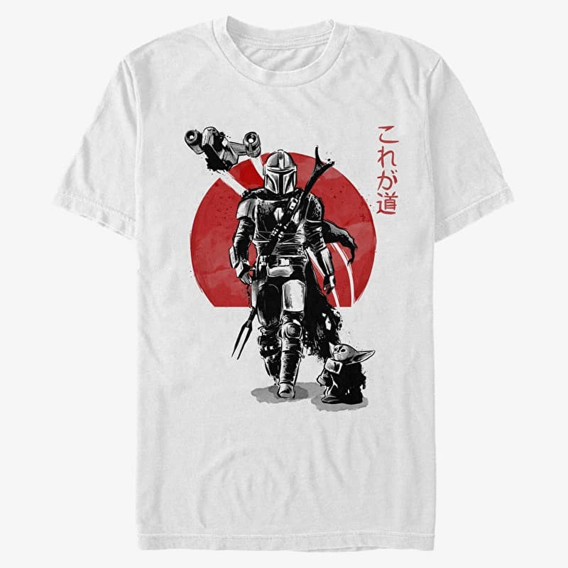 T-Shirt Merch Star Wars: The Mandalorian - MANDOLORIAN SUMI INK Unisex T-Shirt White