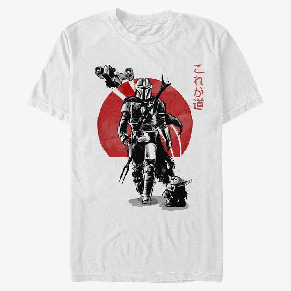 Magliette Merch Star Wars: The Mandalorian - MANDOLORIAN SUMI INK Unisex T-Shirt White