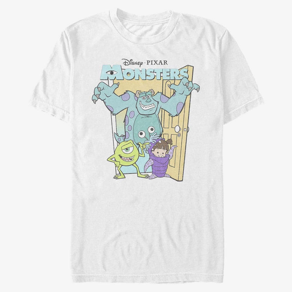 Tričká Merch Pixar Monster's Inc. - Pastel Monsters Unisex T-Shirt White