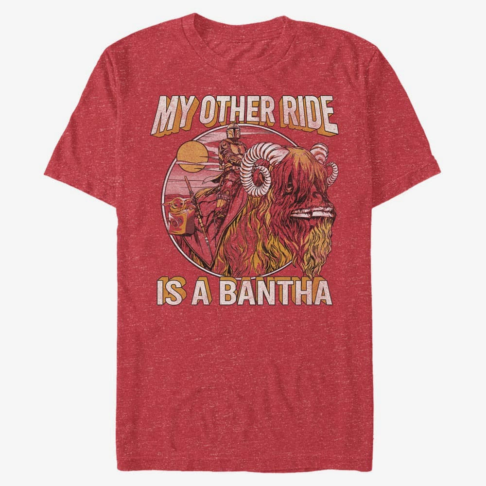 Tričká Merch Star Wars: Mandalorian - Other Ride Unisex T-Shirt Vintage Heather Red