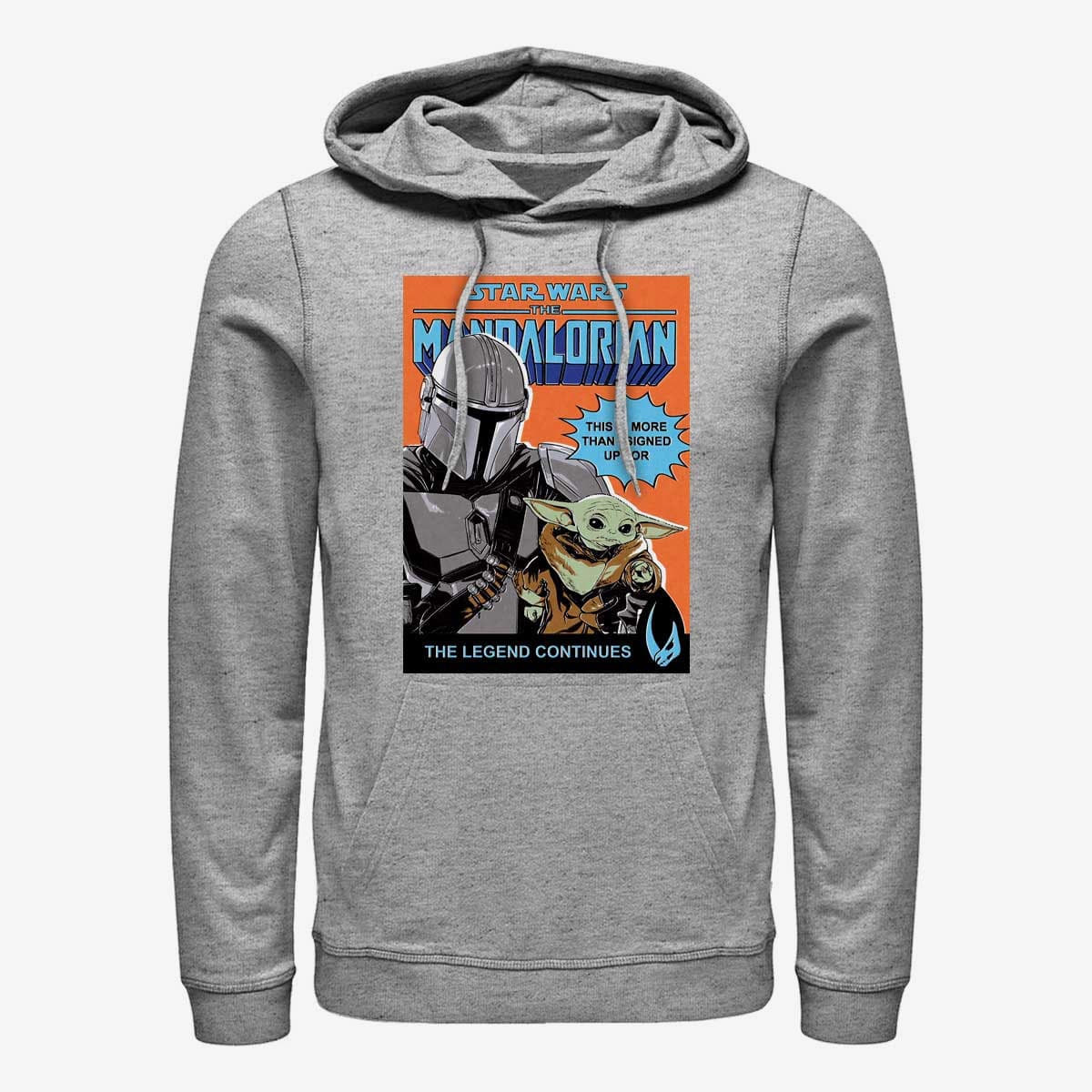 Mikiny Merch Star Wars: The Mandalorian - Signed Up For Poster Unisex Hoodie Heather Grey