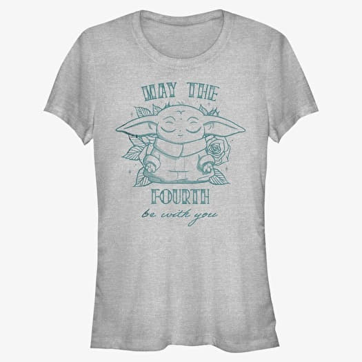 Merch Star Wars: Mandalorian - Fourth Of Grogu Women's T-Shirt Heather Grey