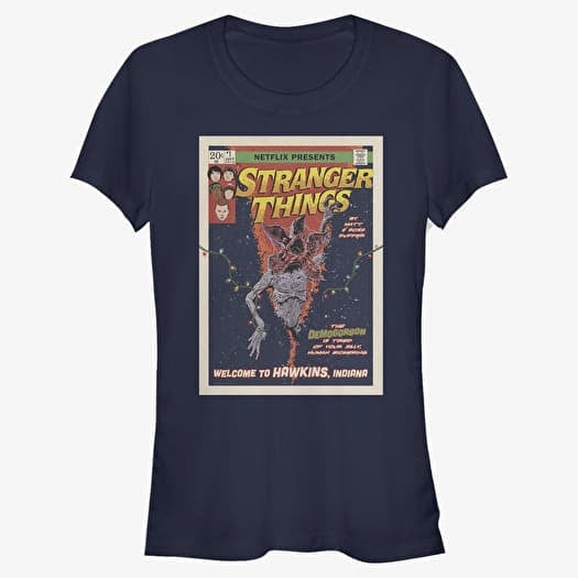 Tričko Merch Netflix Stranger Things - Comic Cover Women's T-Shirt Navy Blue