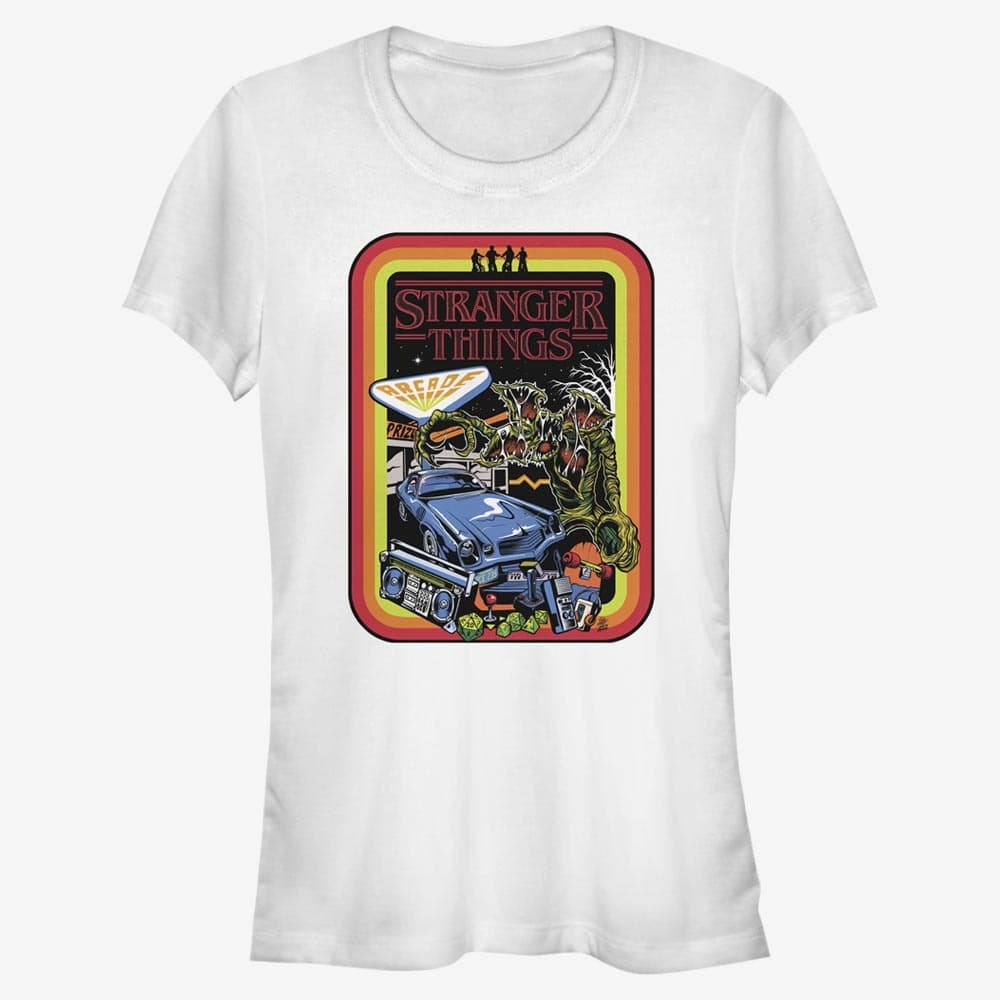 majice kratkih rukava Merch Netflix Stranger Things - Retro Mash Women's T-Shirt White