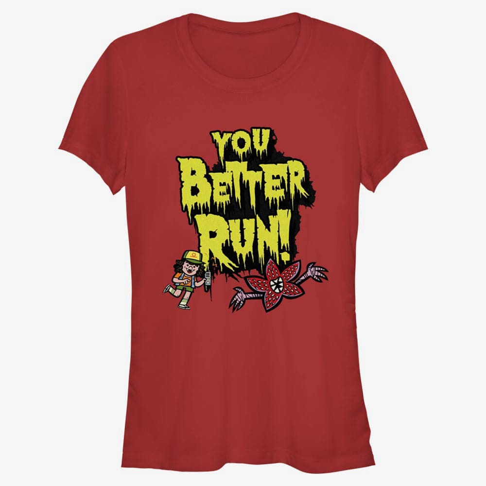 T-Shirts Merch Netflix Stranger Things - Better Run Women's T-Shirt Red