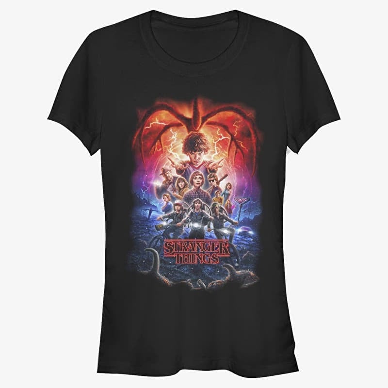 Merch Netflix Stranger Things - Group Pumpkins Poster Women's T-Shirt Black
