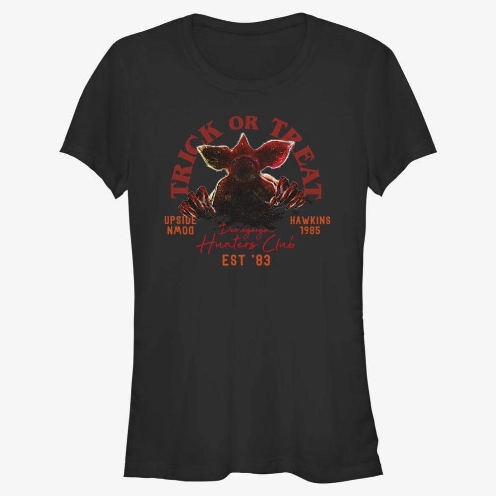 Tričká Merch Netflix Stranger Things - Trick Or Treat Hunters Women's T-Shirt Black