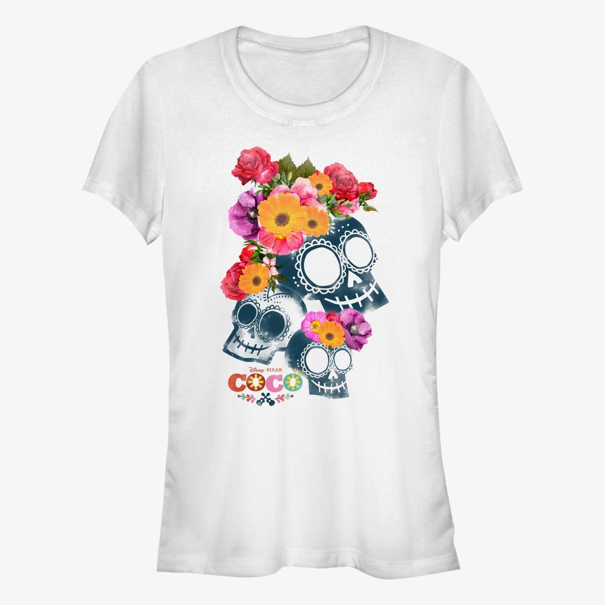 Tričká Merch Pixar Coco - Calaveras Women's T-Shirt White