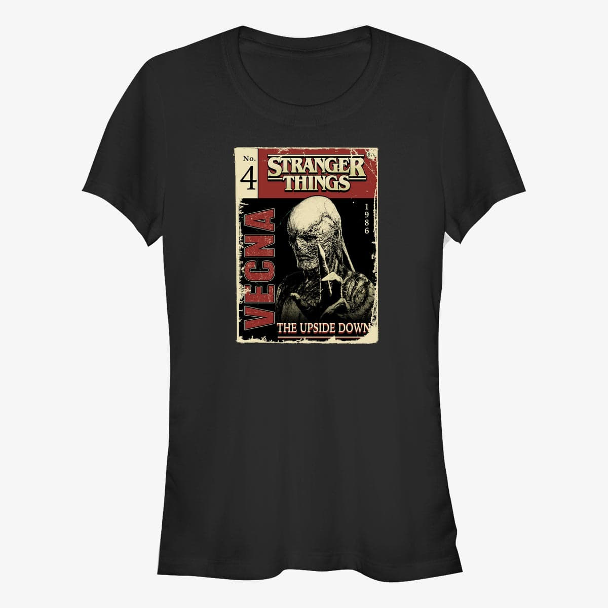 T-shirts Merch Netflix Stranger Things - VECNA Pulp Comic Women's T-Shirt Black