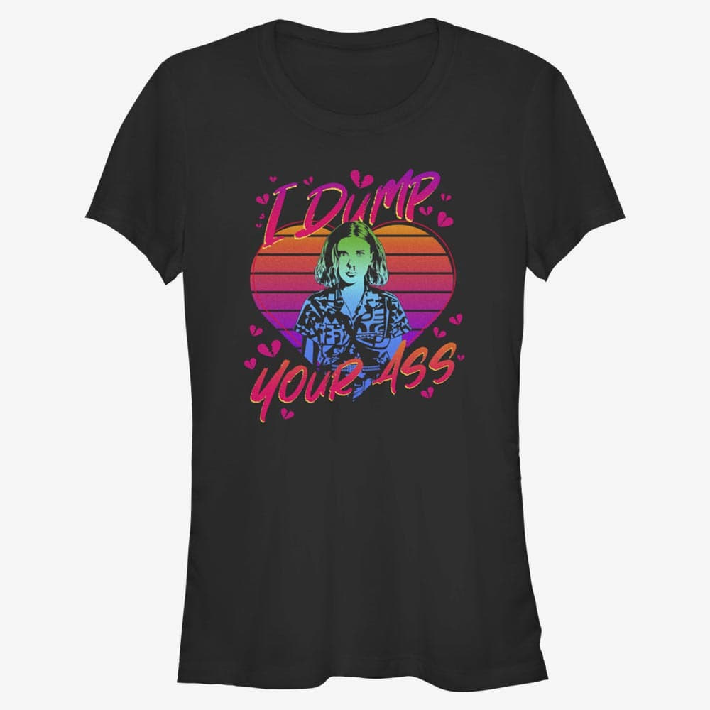 majice kratkih rukava Merch Netflix Stranger Things - I DUMP YOUR ASS Women's T-Shirt Black