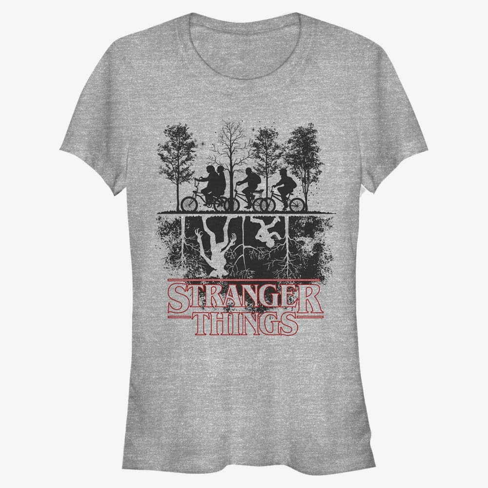 Pólók Merch Netflix Stranger Things - Upside down Women's T-Shirt Heather Grey