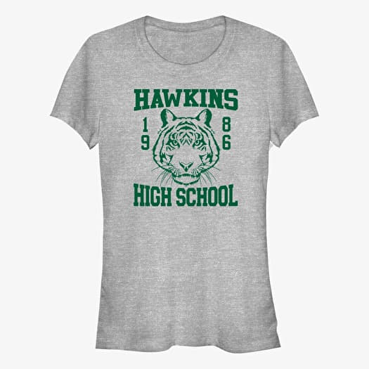 Majica Merch Netflix Stranger Things - Hawkins High School 1986 Women's T-Shirt Heather Grey