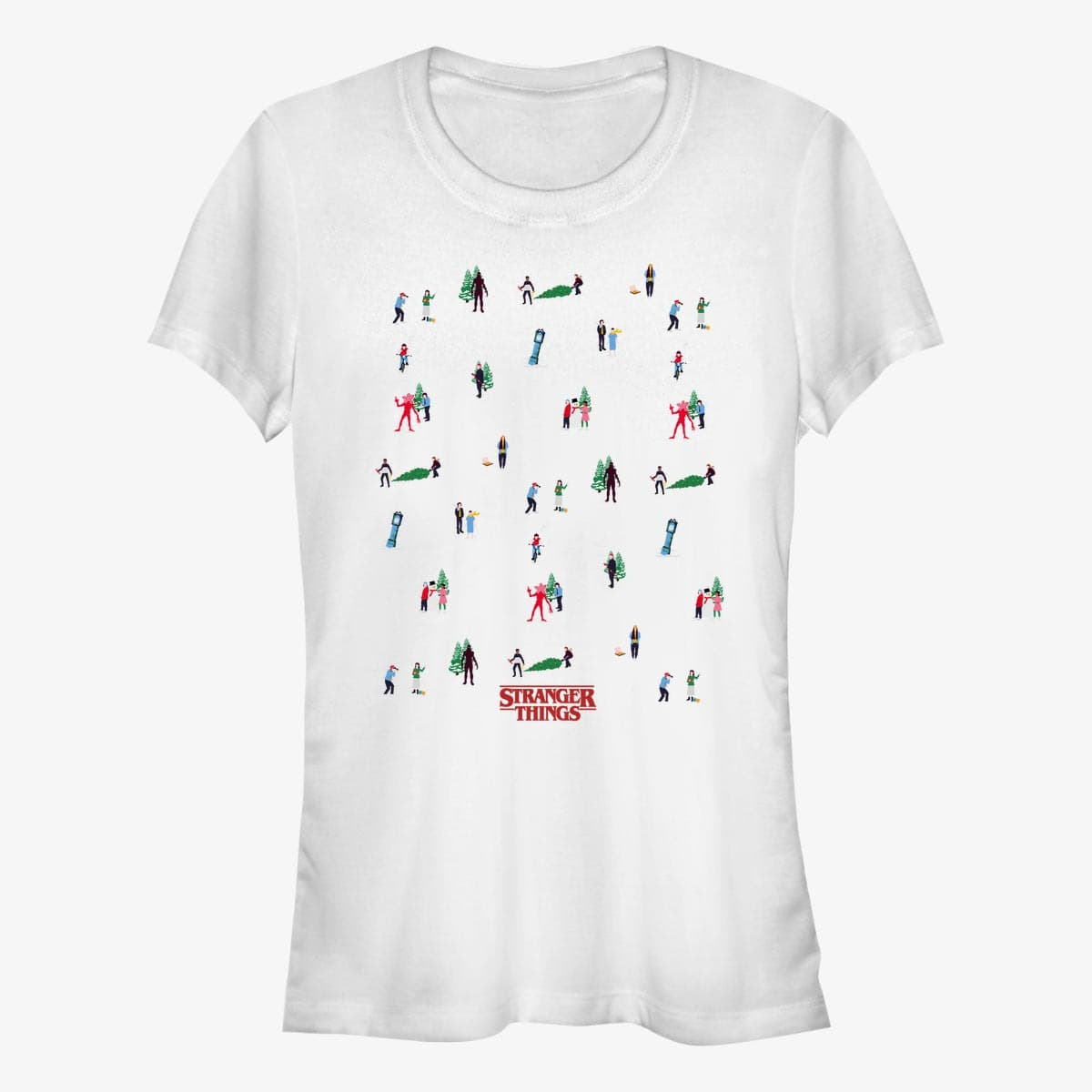 T-Shirts Merch Netflix Stranger Things - Stranger Things Tree Sweater Women's T-Shirt White