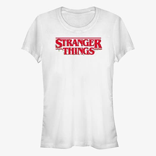 Póló Merch Netflix Stranger Things - Christmas Lights Logo Women's T-Shirt White