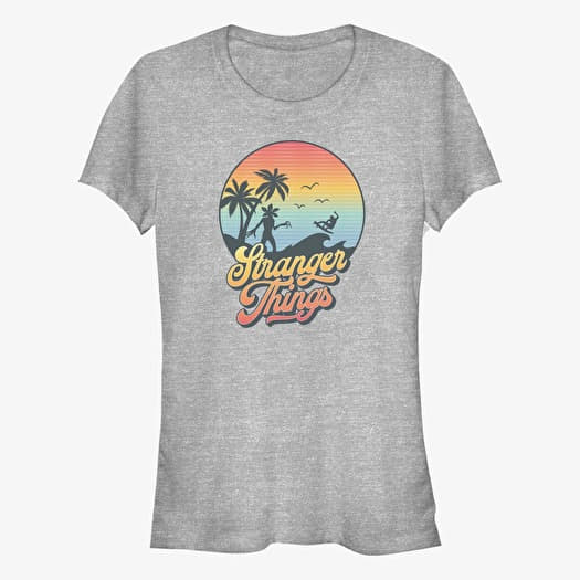 Majica Merch Netflix Stranger Things - Stranger Retro Sun Women's T-Shirt Heather Grey