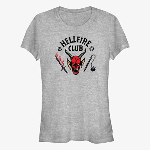Tričko Merch Netflix Stranger Things - Hellfire Cut Women's T-Shirt Heather Grey