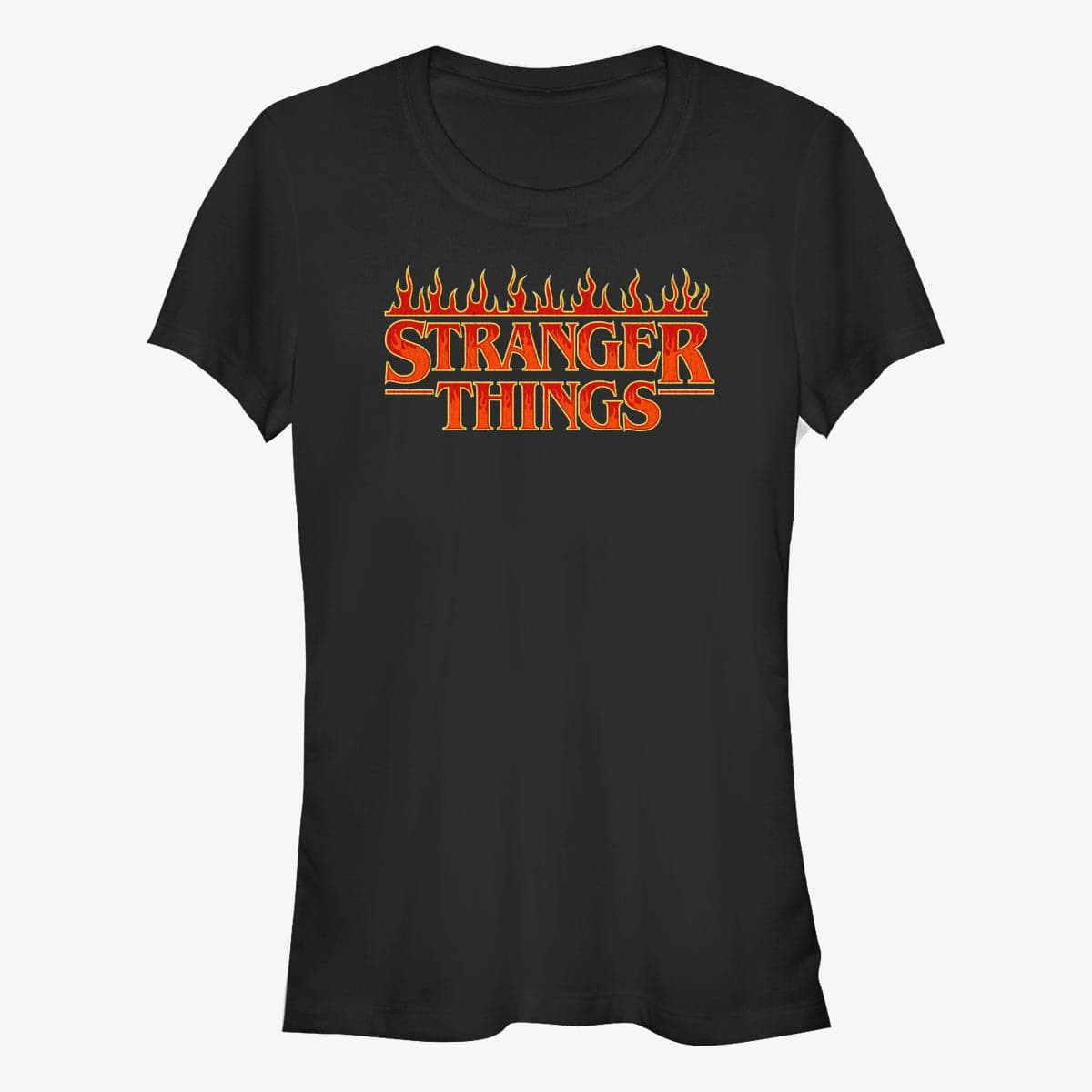 Tričká Merch Netflix Stranger Things - Fire Logo Women's T-Shirt Black