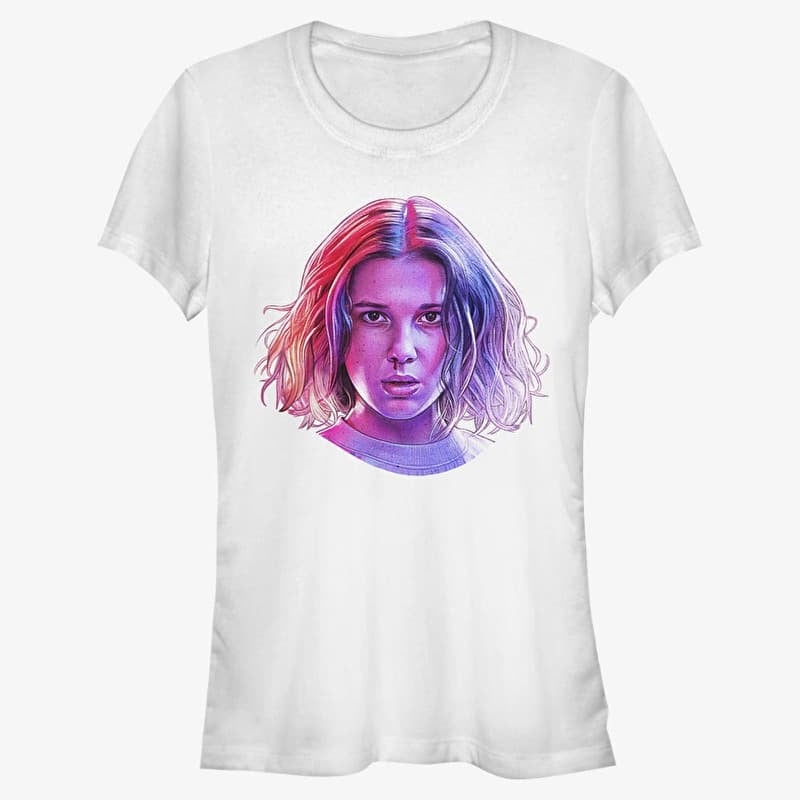Tričko Merch Netflix Stranger Things - Eleven Big Face Women's T-Shirt White