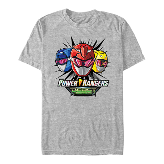 T-shirt Merch Hasbro Power Rangers - Beast Morphers Helmets Men's T-Shirt Heather Grey