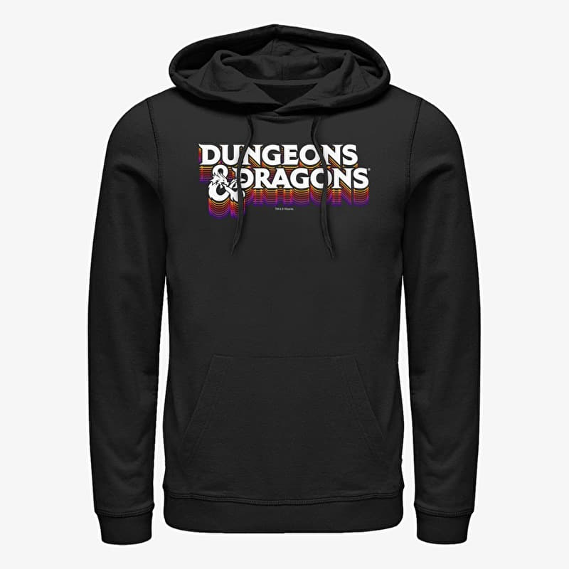 Mikina Merch Dungeons & Dragons - LOGO 70's RETRO COLORS Unisex Hoodie Black