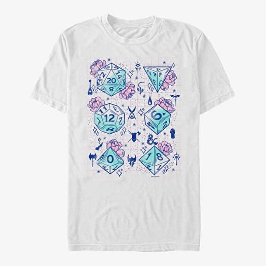 T-shirt Merch Dungeons & Dragons - Floral Dice Unisex T-Shirt White