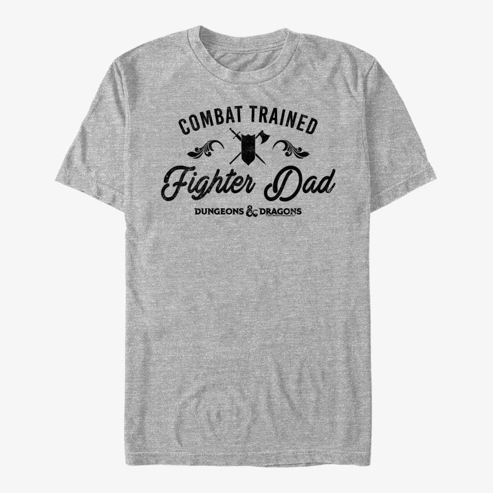 Tričká Merch Dungeons & Dragons - Fighter Dad Unisex T-Shirt Heather Grey