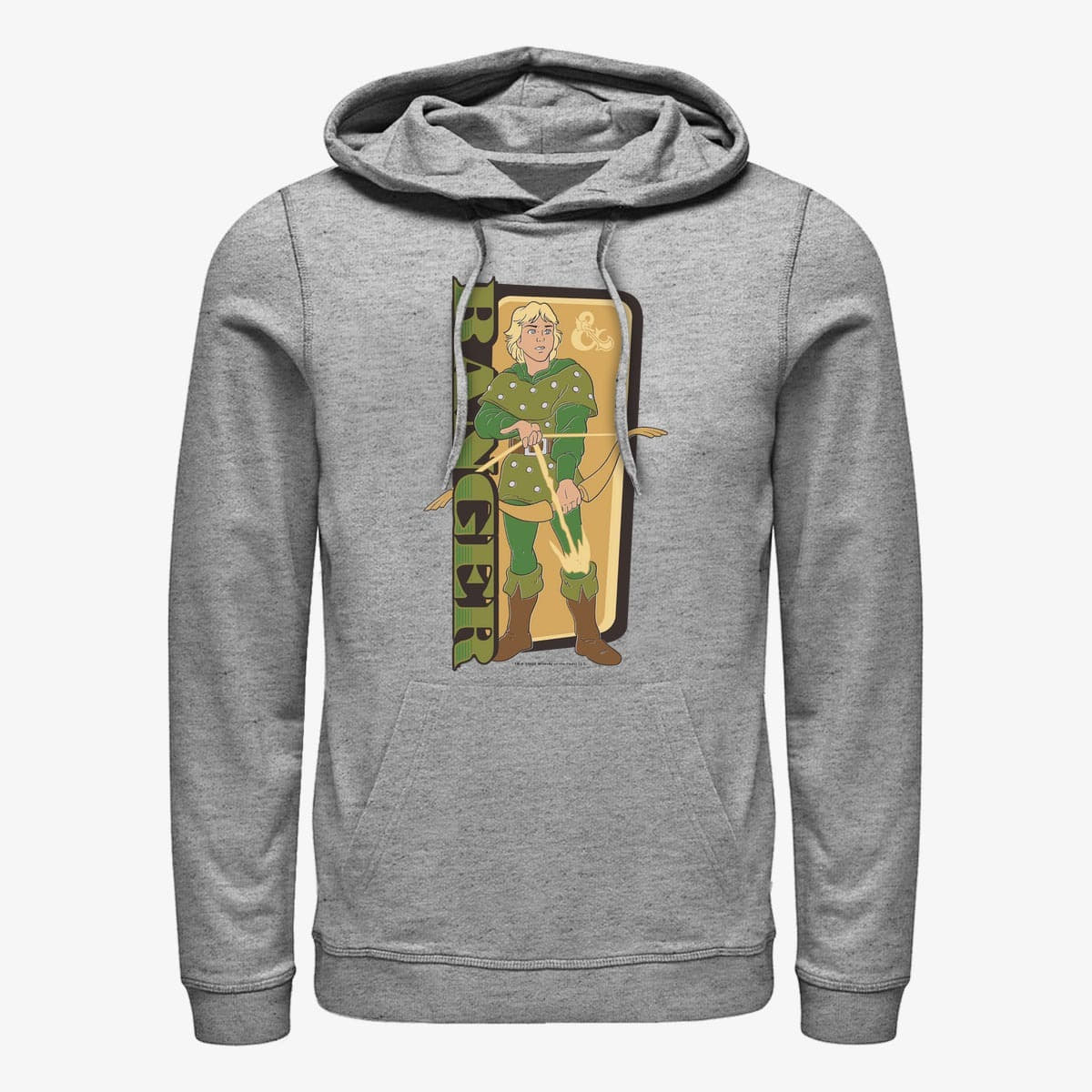 Mikiny Merch Dungeons & Dragons - Ranger Green Unisex Hoodie Heather Grey