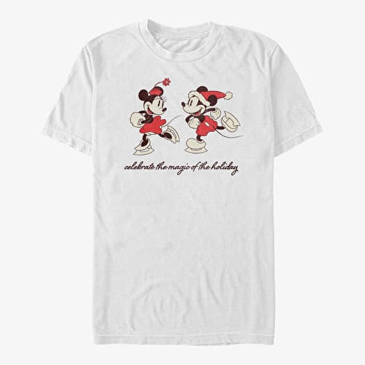T-shirt Merch Disney Mickey Classic - Vintage Holiday Skaters Unisex T-Shirt White