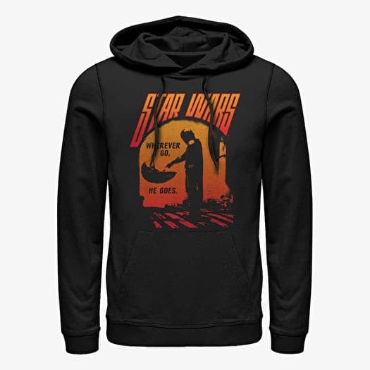 Kampsun Merch Star Wars: Mandalorian - He Goes Unisex Hoodie Black