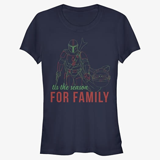 Maglietta Merch Star Wars: The Mandalorian - Family Time Women's T-Shirt Navy Blue