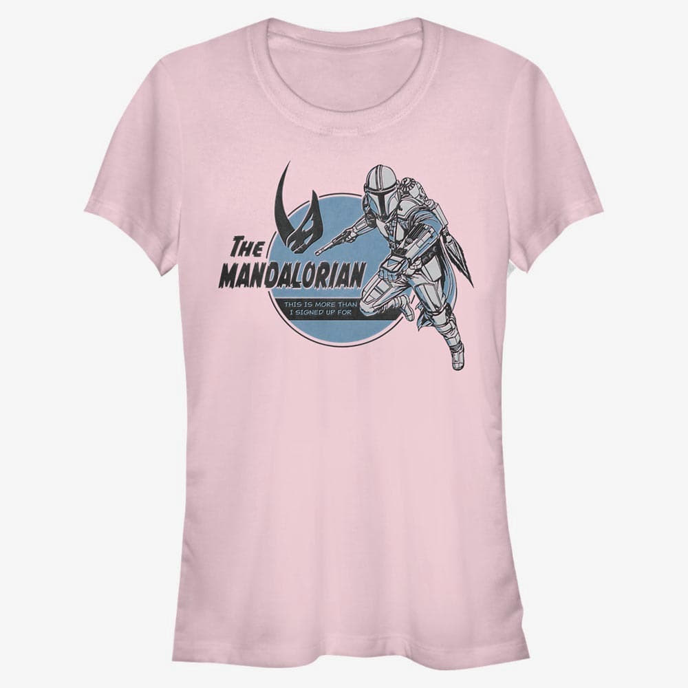 Tričká Merch Star Wars: The Mandalorian - Mando Jetpack Women's T-Shirt Light Pink