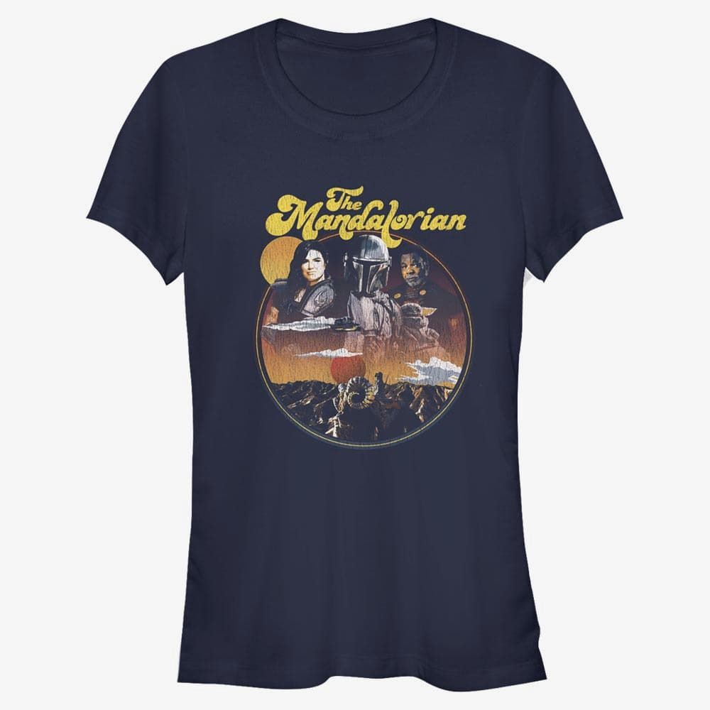 Tričká Merch Star Wars: The Mandalorian - Razor Crew Women's T-Shirt Navy Blue