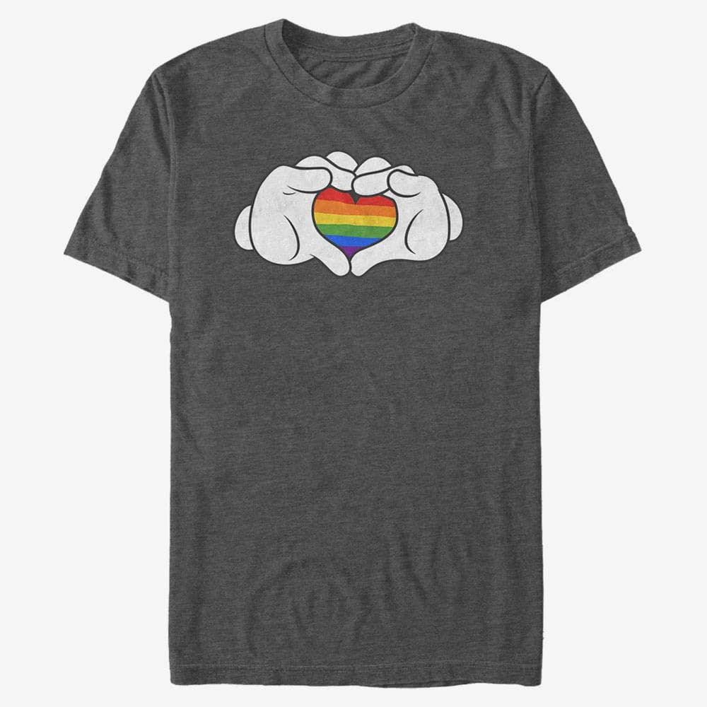 Tričká Merch Disney Classic Mickey - Rainbow Love Unisex T-Shirt Dark Heather Grey