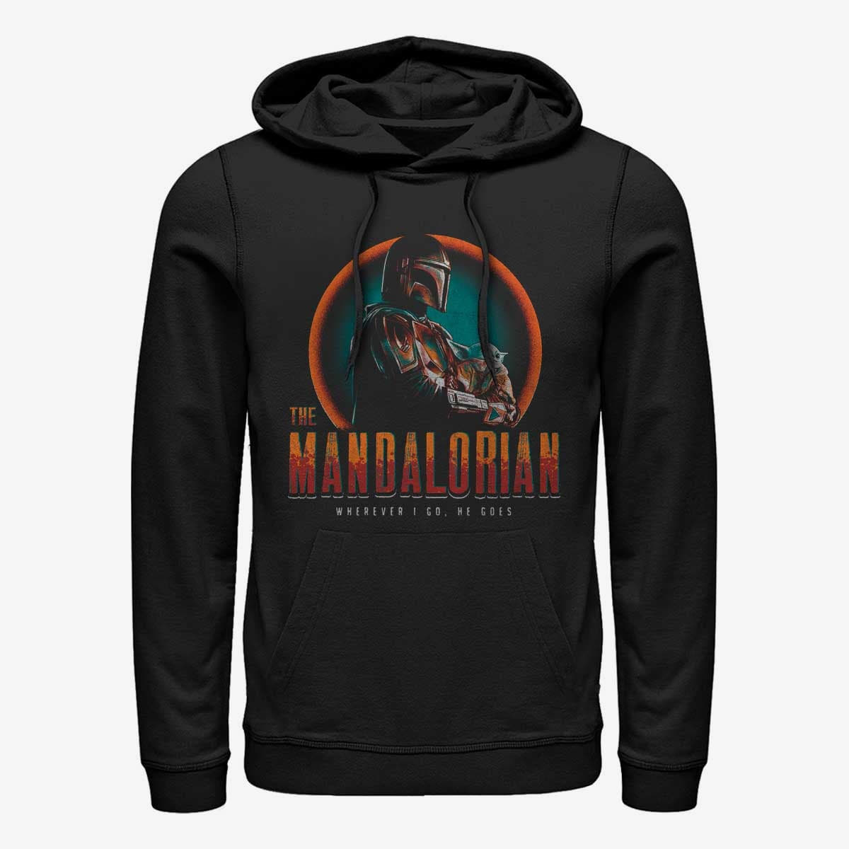 Mikiny Merch Star Wars: The Mandalorian - Madeworn Mando Unisex Hoodie Black