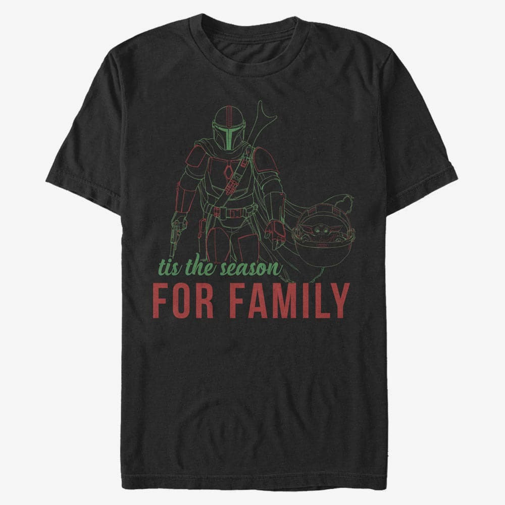 Tričká Merch Star Wars: The Mandalorian - Family Time Unisex T-Shirt Black