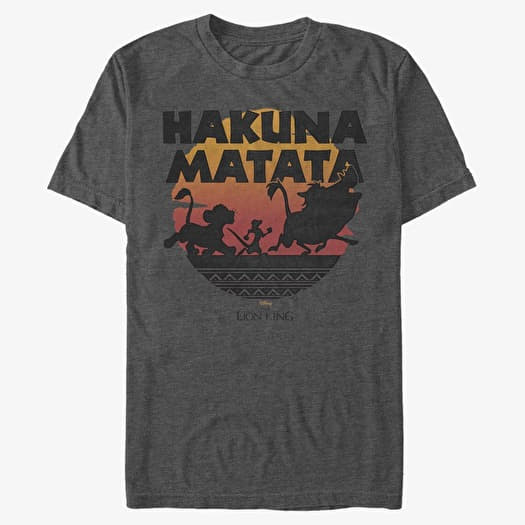 T-shirt Merch Disney The Lion King - Hakuna Silos Unisex T-Shirt Dark Heather Grey