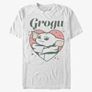 Merch Star Wars: The Mandalorian - GROGU HEART Unisex T-Shirt White