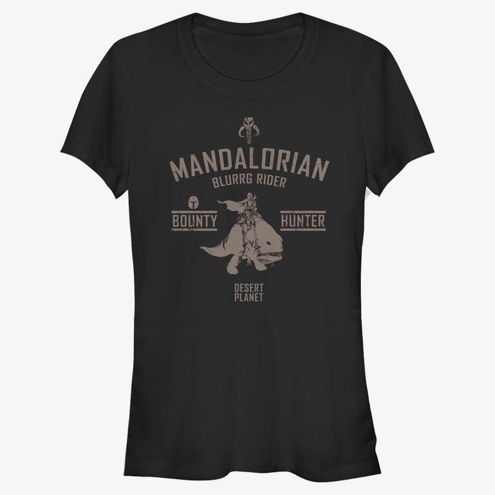 Tričká Merch Star Wars: The Mandalorian - Blurrg Rider Women's T-Shirt Black