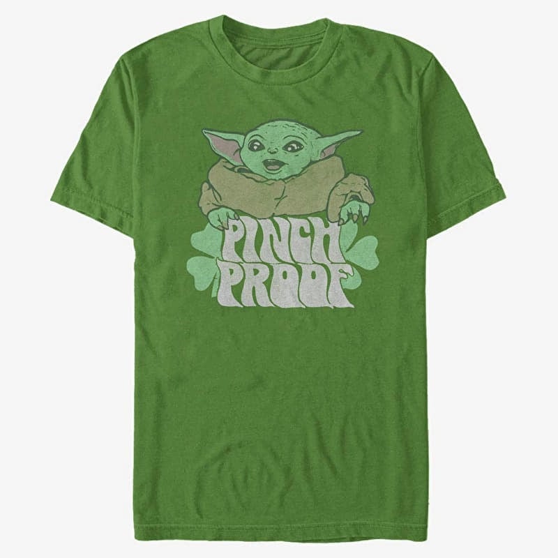 Tričko Merch Star Wars: The Mandalorian - Pinch The Baby Unisex T-Shirt Kelly Green