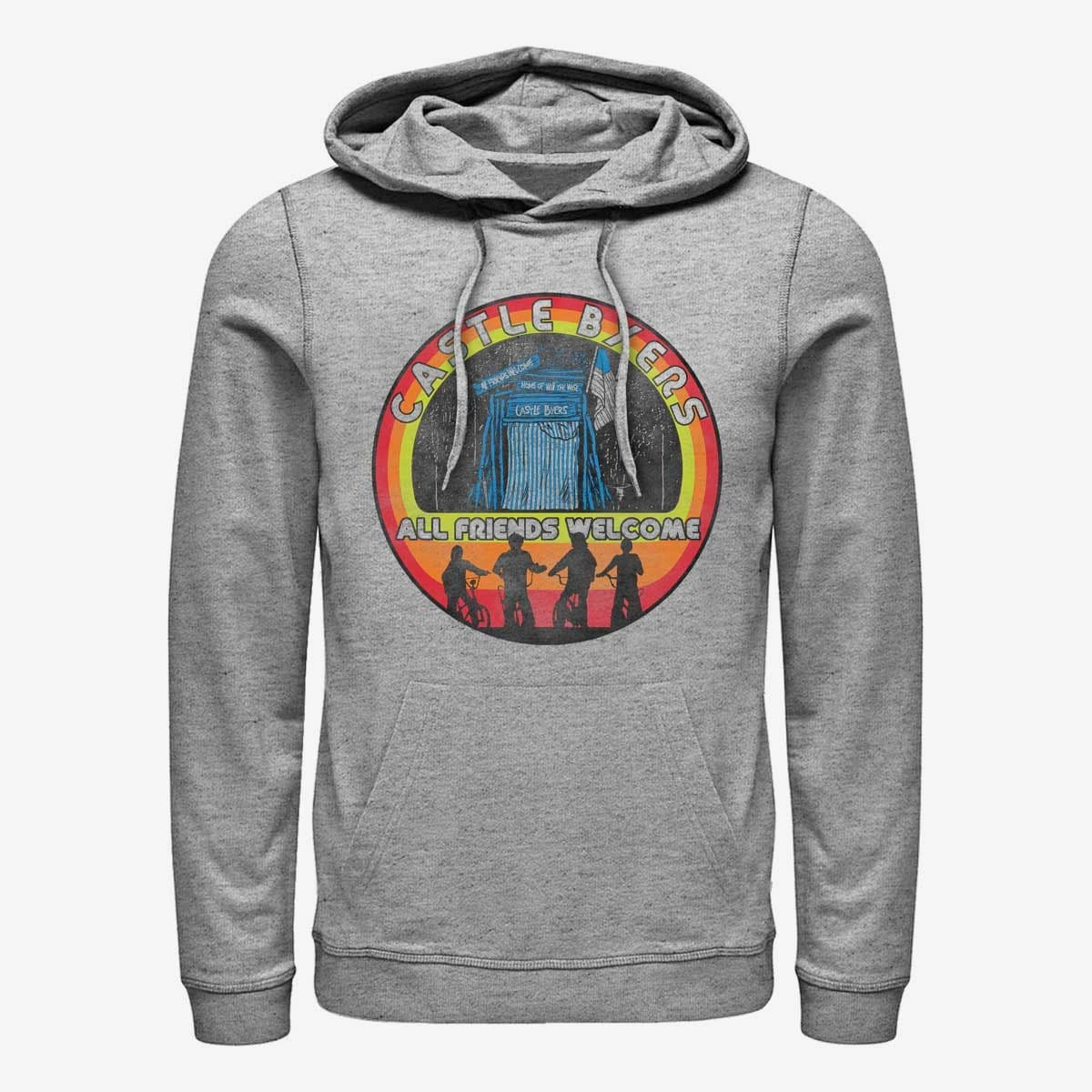 Mikiny Merch Netflix Stranger Things - Castle Stamper Unisex Hoodie Heather Grey