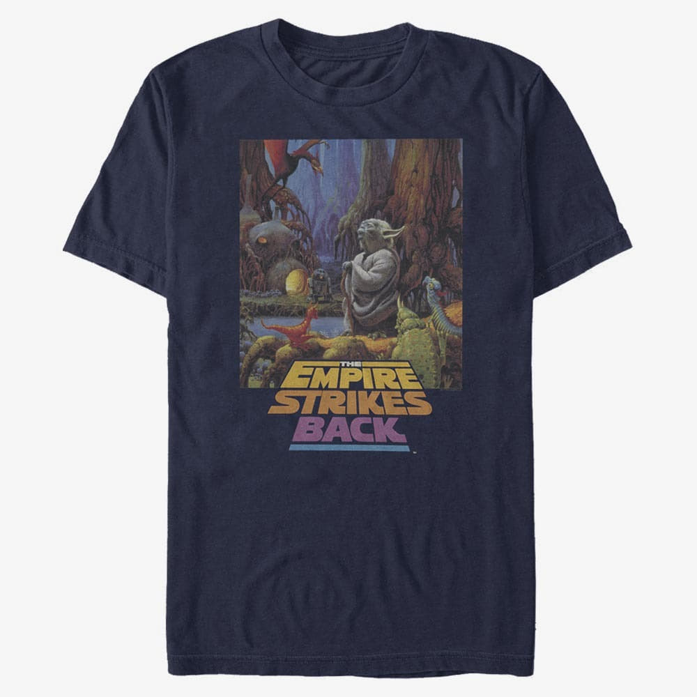 Tričká Merch Star Wars: Classic - Yoda Logo Men's T-Shirt Navy Blue