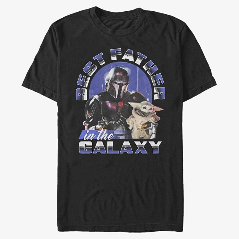 T-shirt Merch Star Wars: The Mandalorian - Best Father to Child Men's T-Shirt Black
