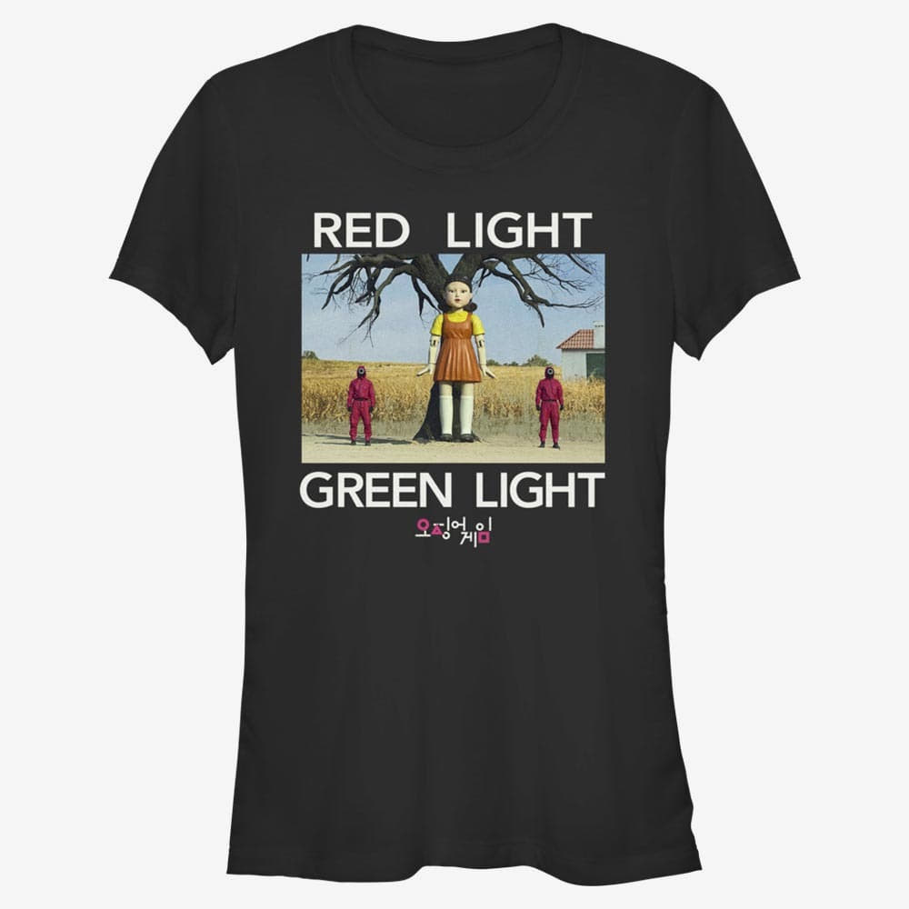 Tričká Merch Netflix Squid Game - Red Light Green Light Women's T-Shirt Black