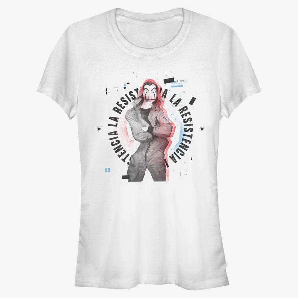 Trička Merch Netflix Money Heist - La Resistencia Badge Women's T-Shirt White